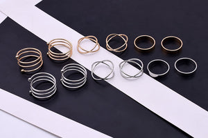 Anel Conjunto 6 Peças Reto 14/18