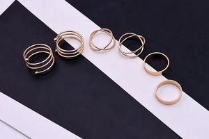 Anel Conjunto 6 Peças Reto 14/18