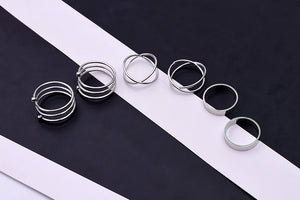 Anel Conjunto 6 Peças Reto 14/18