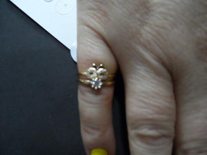 Anel Conjunto 3 Peças Dourados Coroa/Strass 9/18/19