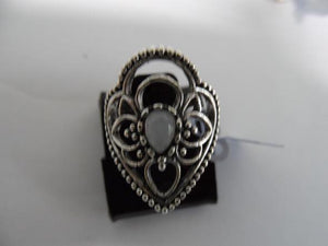 Anel Conjunto 7 Peças Prateado Resina Branca 12/19