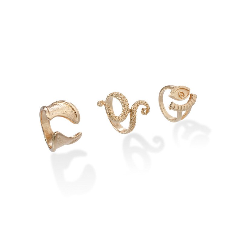 Anel Conjunto 9 Peças Dourado Variados Tam 13-19 + Aj