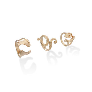 Anel Conjunto 9 Peças Dourado Variados Tam 13-19 + Aj