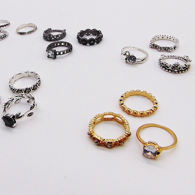 Anel Conjunto 4 Peças Pandora Dourado/prateado ,18,19, T17