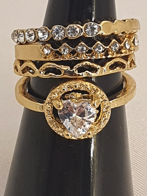 Anel Conjunto 4 Peças Pandora Dourado/prateado ,18,19, T17