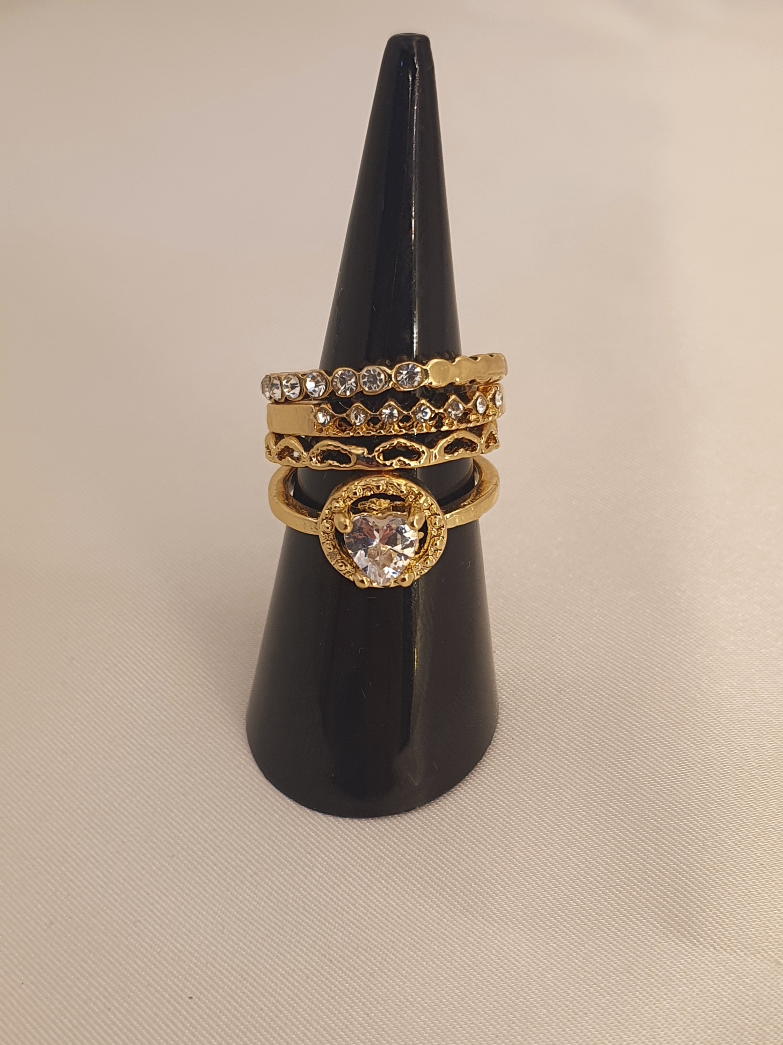 Anel Conjunto 4 Peças Pandora Dourado/prateado ,18,19, T17