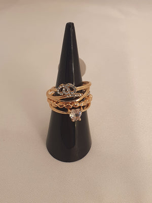 Anel Conjunto 4 Peças Pandora Dourado/prateado ,18,19, T17