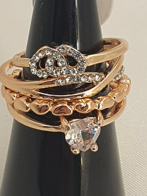 Anel Conjunto 4 Peças Pandora Dourado/prateado ,18,19, T17