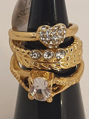 Anel Conjunto 4 Peças Pandora Dourado/prateado ,18,19, T17