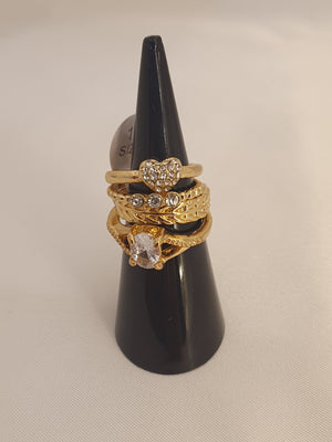 Anel Conjunto 4 Peças Pandora Dourado/prateado ,18,19, T17