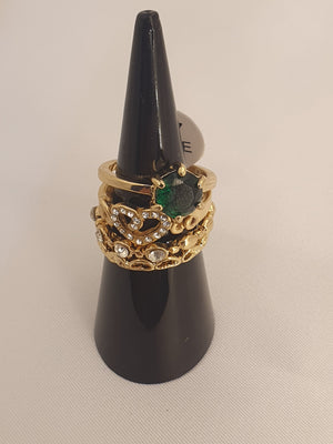Anel Conjunto 4 Peças Pandora Dourado/prateado ,18,19, T17