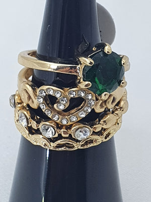 Anel Conjunto 4 Peças Pandora Dourado/prateado ,18,19, T17