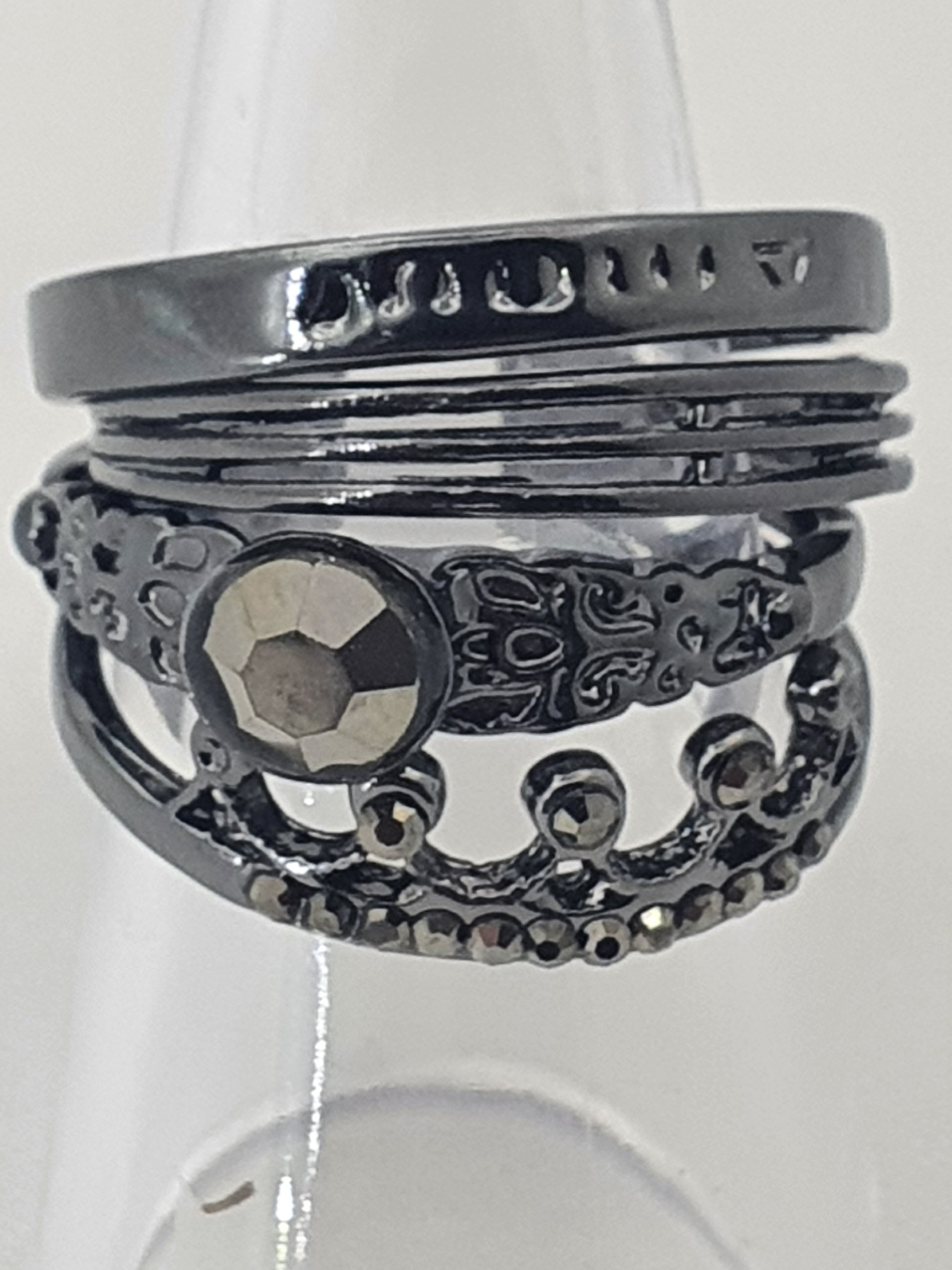 Anel Conjunto 4 Peças Pandora Dourado/prateado ,18,19, T17
