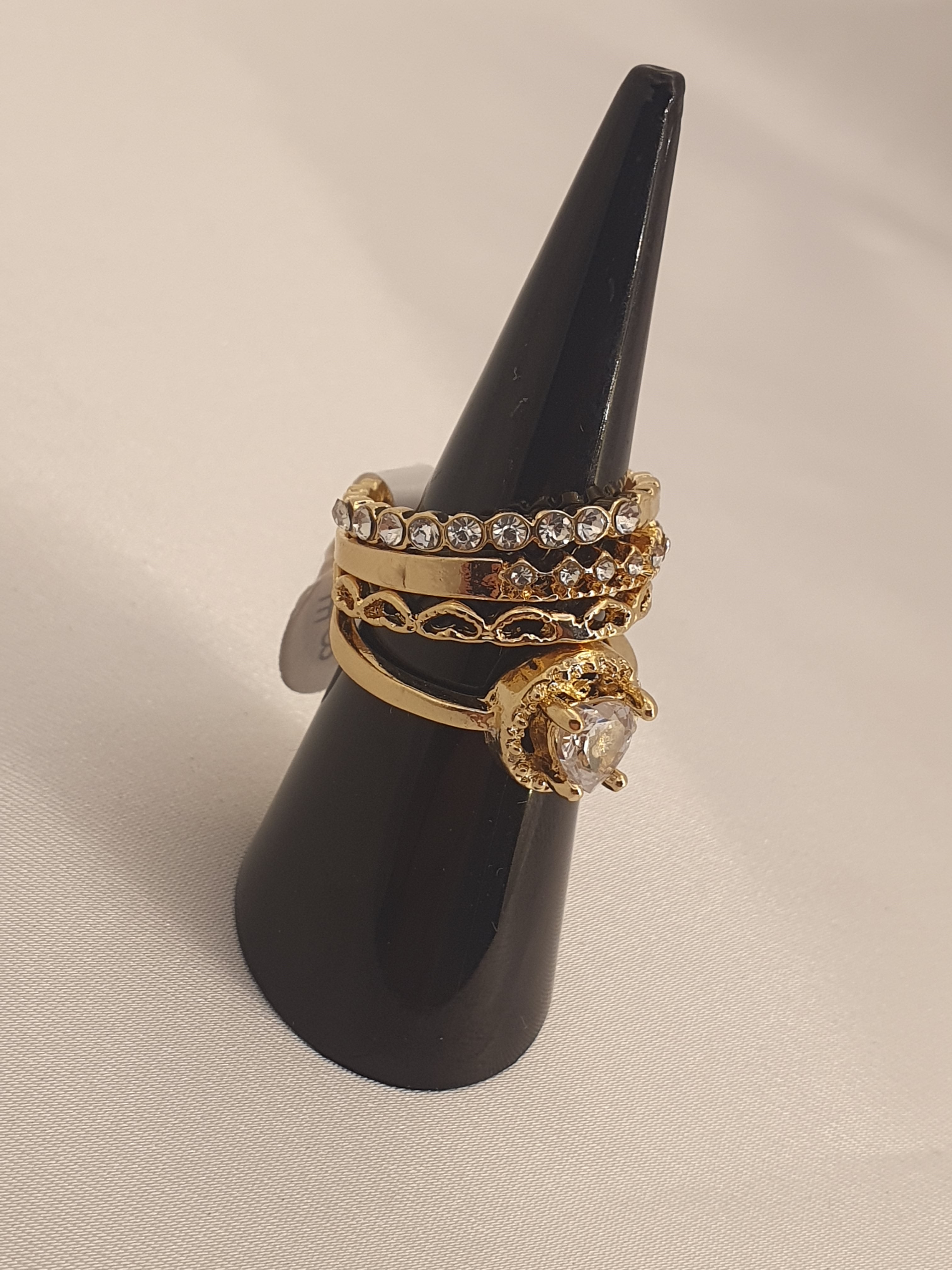 Anel Conjunto 4 Peças Pandora Dourado/prateado ,18,19, T17