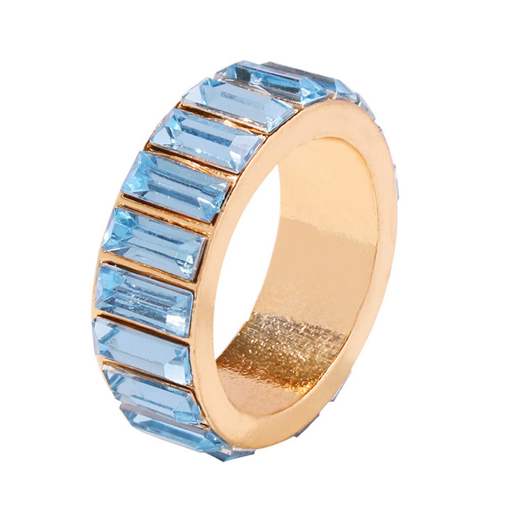 Anel Dourado Estilo Punk Zirconia Criativo Reto Tam 19