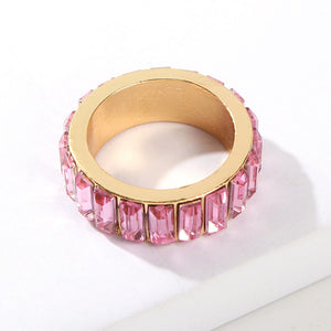 Anel Dourado Estilo Punk Zirconia Criativo Reto Tam 19