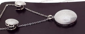Conjunto colar e brinco  com Pingente Redondo