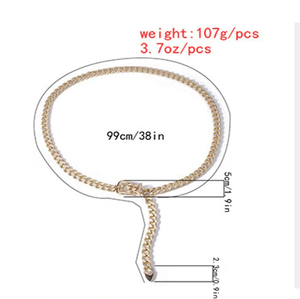 Cinto / Corrente Dourado ou Prateado Elos Grandes Tam 80-100 cm