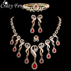 Conjunto Colar, Brincos, Anel e Pulseira Cristal