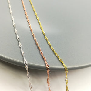 Colar/Corrente Folheada 18K Wave 1.0 mm 61,0 cm