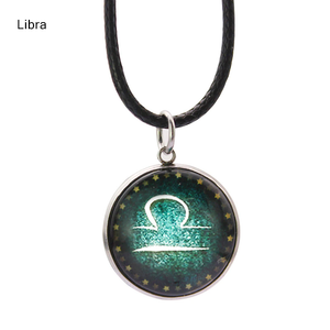 Colar Preto Cordão Couro Signos Tamanho Pequeno
