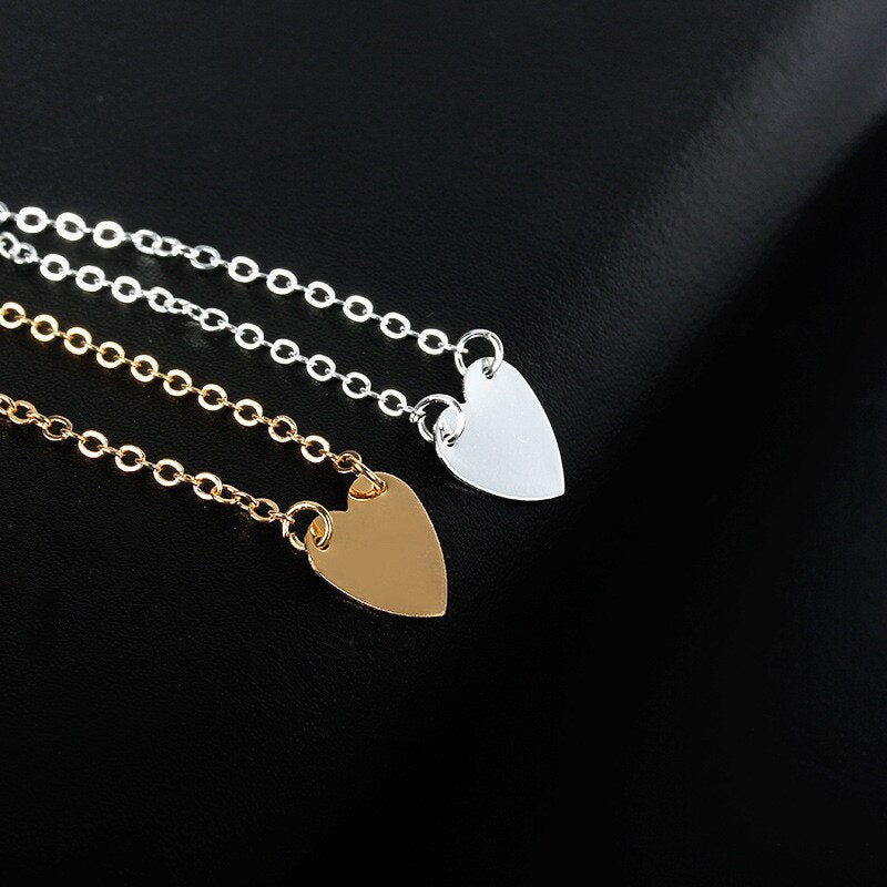 Pulseira / Tornozeleira Dourada ou Prateada Pingente Coração