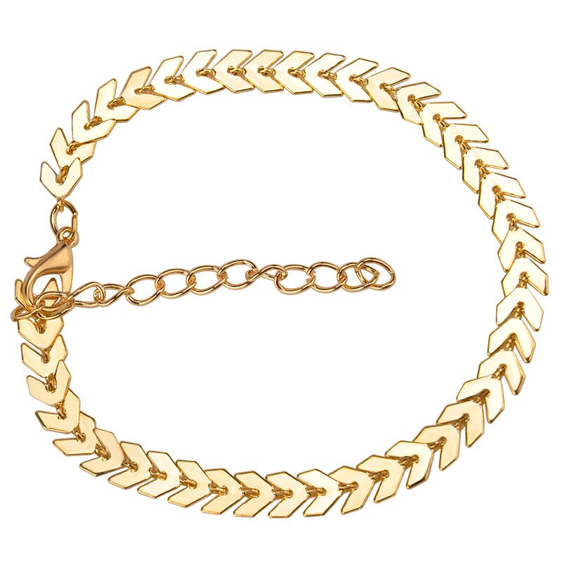 Pulseira / Tornozeleira 3 Peças Variadas - Dourada / Prateada